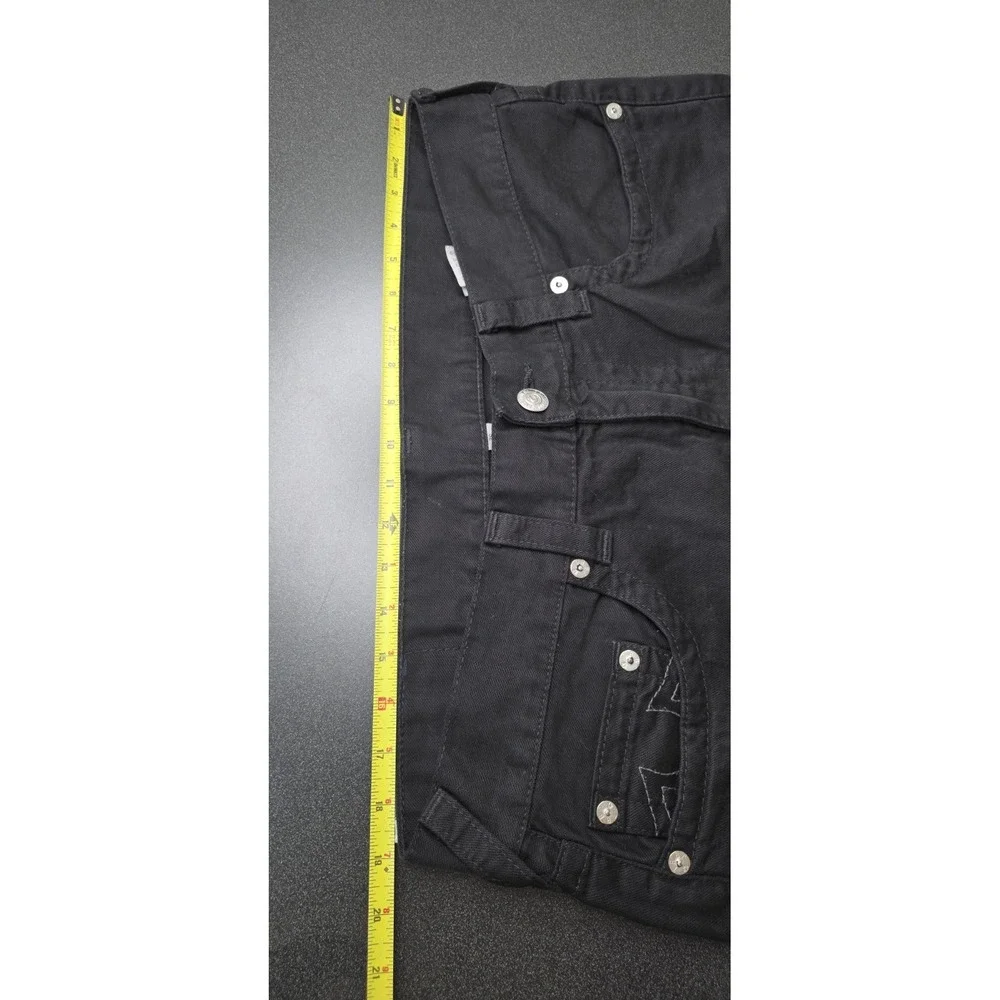 TRUE RELIGION Skinny Denim Jeans Men 36x34 Black Y2K Stitch Pocket